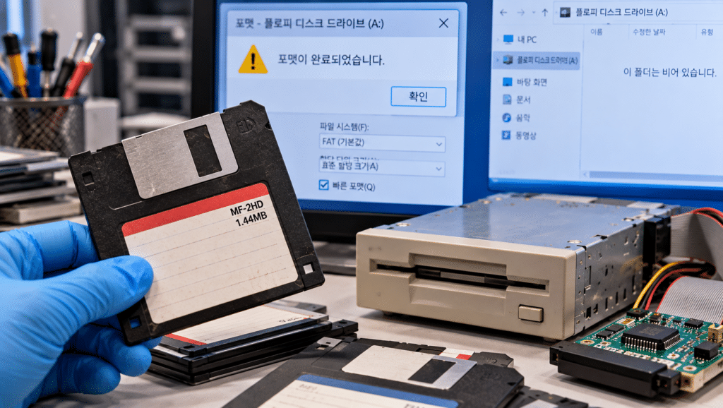 포맷된 플로피디스크 데이터복구
