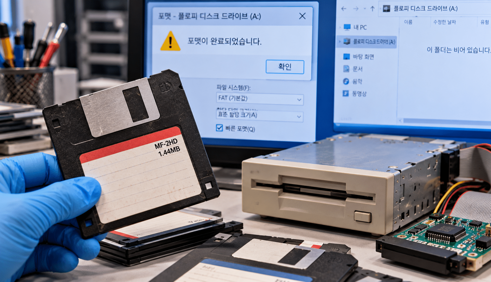 포맷된 플로피디스크 데이터복구