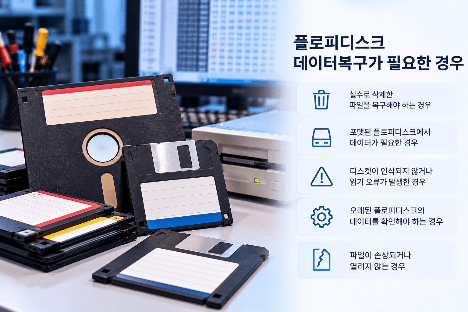 플로피디스크 데이터복구가 필요한 경우