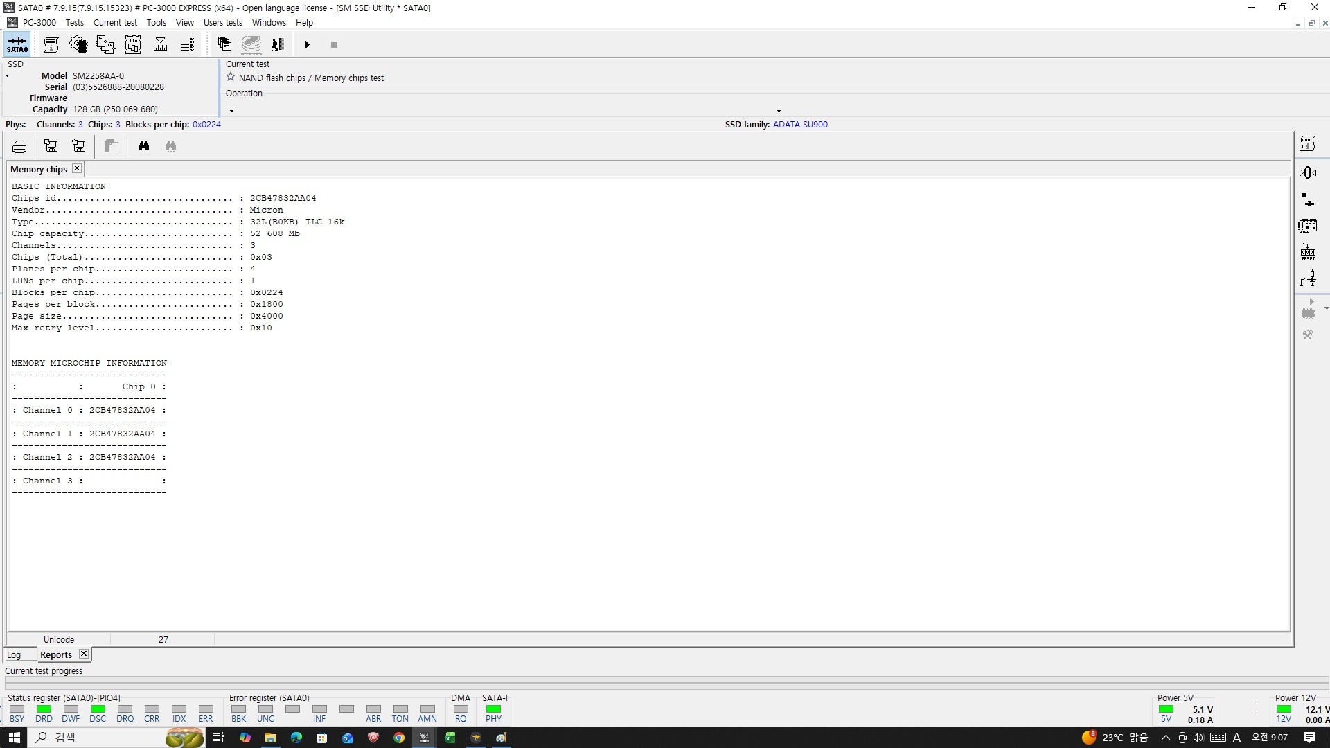 PC3000 SSD NAND TEST