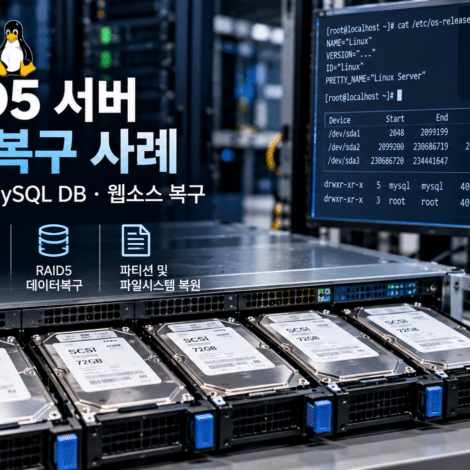 Linux RAID5 서버 OS 재설치 후 MySQL DB 및 웹소스 복구