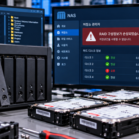 NAS RAID 구성정보 손상 데이터복구