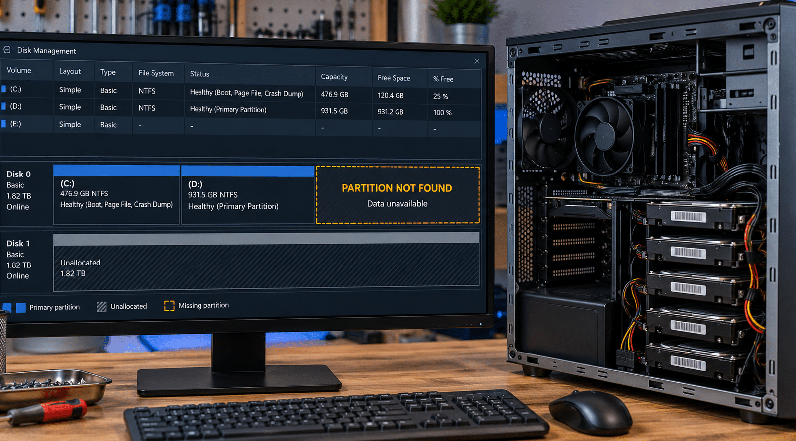 PC RAID 파티션 삭제·포맷 후 데이터복구