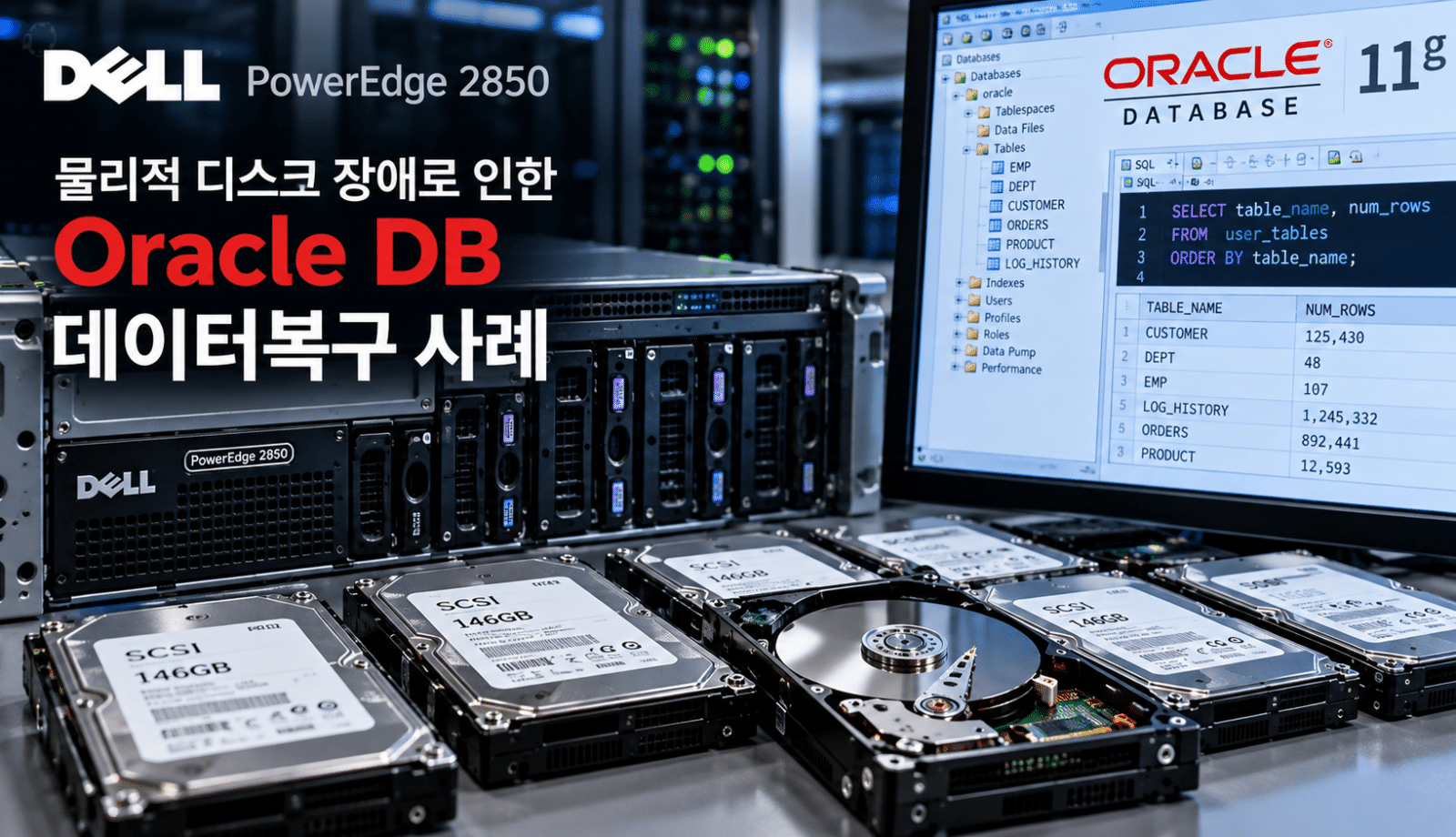 물리적 디스크 장애로 인한 Oracle DB 복구
