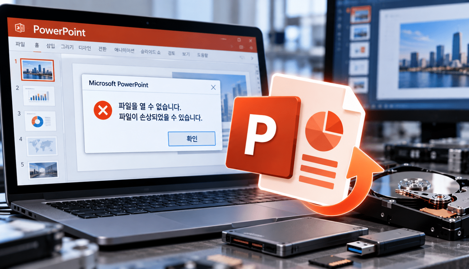 열리지 않는 PowerPoint 파일 복구