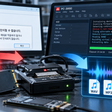 인식되지 않는 SSD에서 녹음파일 복구