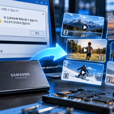인식되지 않는 SSD에서 동영상 데이터 복구